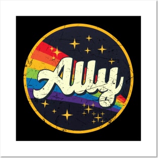 Ally // Rainbow In Space Vintage Grunge-Style Posters and Art